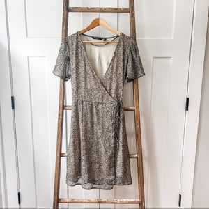NWOT Vero Moda Cheetah Print Wrap Dress | Large
